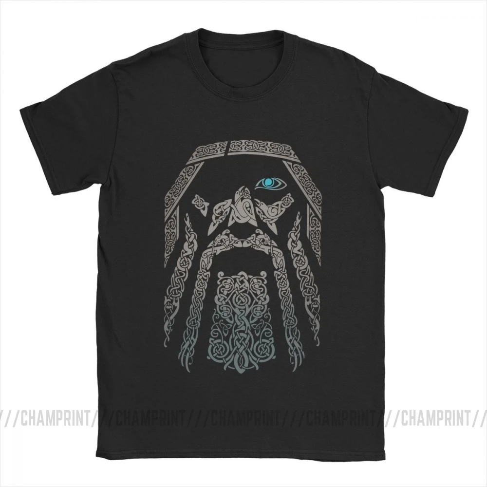 Men's T Shirt Vikings Odin Funny Short Sleeve Valhalla Son Of Tees Tops Crew Neck Clothes Cotton 4XL 5XL T-Shirts Plus Size | Мужская