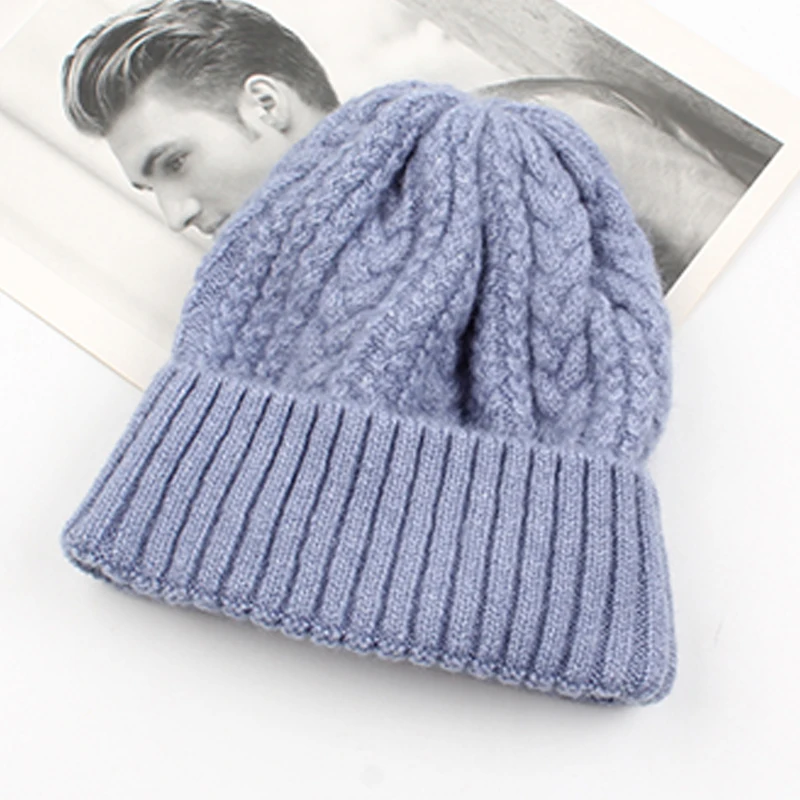 2020 зимние шапки для мужчин и женщин унисекс толстый колпачок твист вязаные без