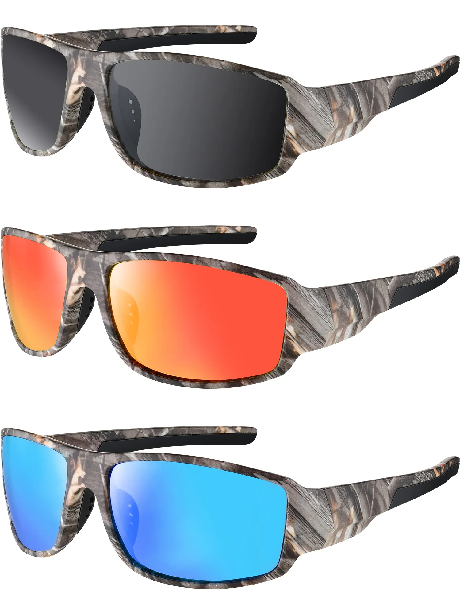 

Polarized Outdoor Sports Sunglasses Tr90 Camo Frame Sunglasses for Men Women Driving Fishing Hunting Baseball Cycling Running Go