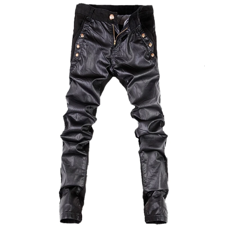

SOUL OF TIGER Luxury Korean Mens Denim Trousers Patchwork Faux Leather Pants Winter Oversized Streetwear Loose Slim Fit Pantalon