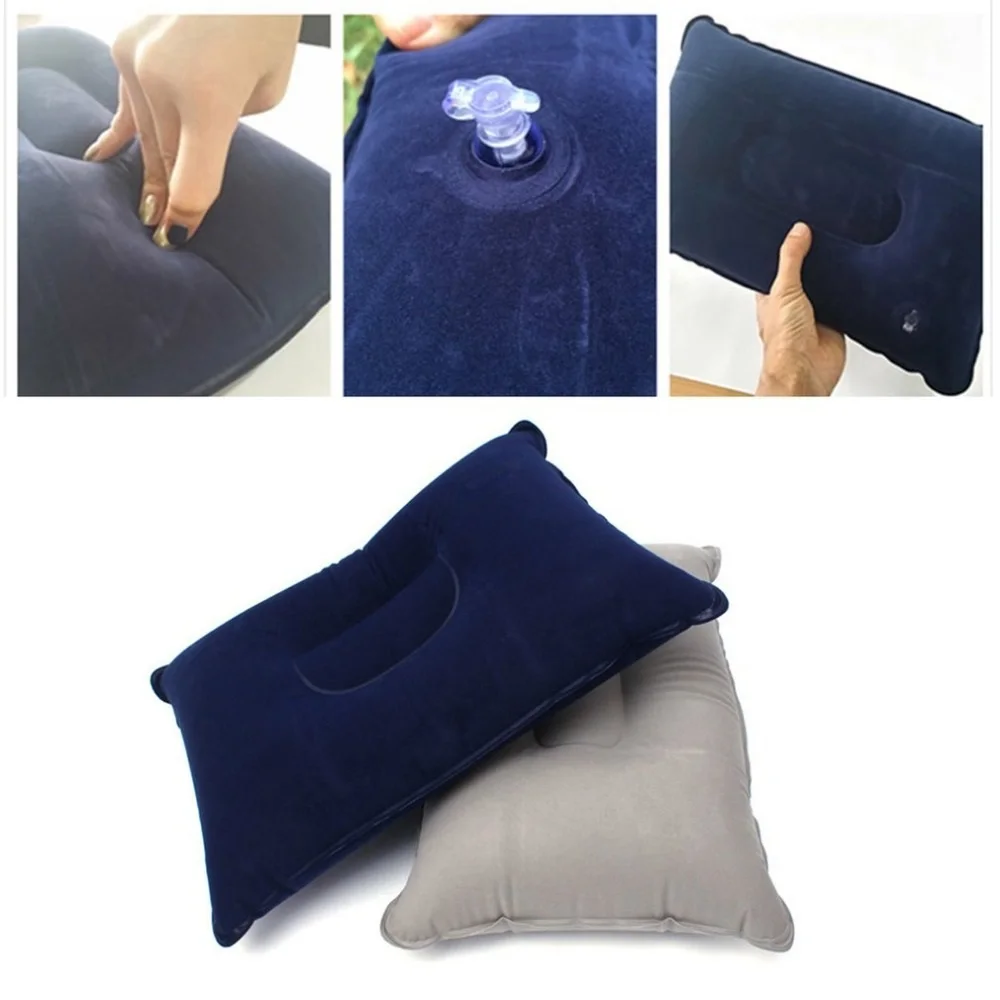 

Inflatable Pillow Comfortable Outdoor Travel Camping Home Office Sleeping Self-Inflating Portable Pillow PVC Flocking Fleece