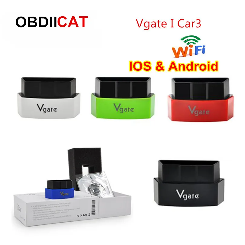 Vgate iCar3 ELM 327 V2.1 OBD2 Bluetooth 3.0 WIFI Scanner For Android/IOS obd 2 Car Diagnostic Auto tool ELM327 Scaner Automotivo