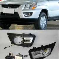 led daytime running light for kia sportage 2009 2010 dimming style relay waterproof abs 12v car led drl lamp daylight 2pcs