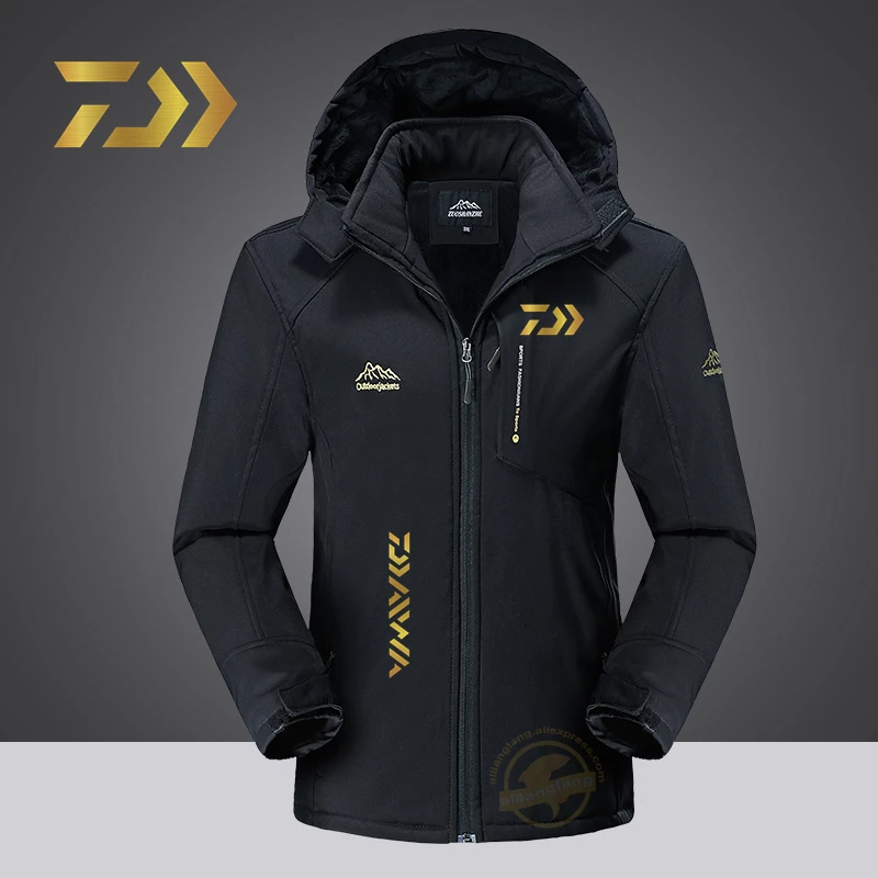 

Daiwa Plus Velvet Thick Warm Winter Fishing Jacket Windproof Men's Sports Fishing Clothes Travel Fishing Cotton-padded Jacket