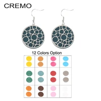 cremo stainless steel round stud earrings for women luxury silver color small earings interchangeable leather fashion jewelry