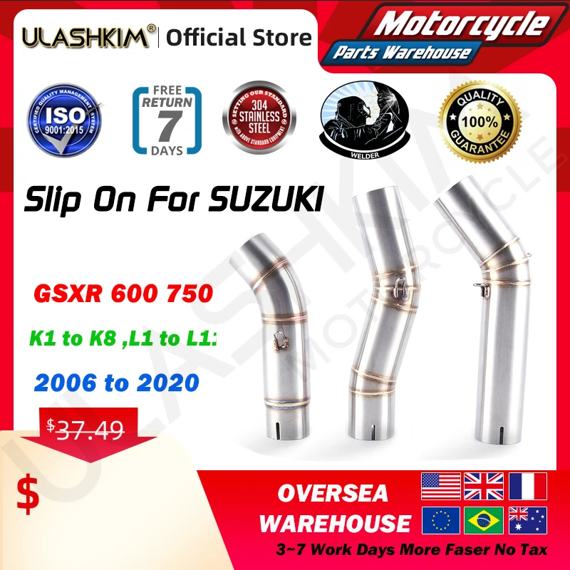 K7 GSXR 600 750 GSXR700 GSXR750 Exhaust Muffler Middle Link Pipe Full System Slip On For Suzuki GSX R600 R700 R750 K7 K8