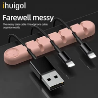 ihuigol silicone cable organizer wire winder desktop tidy management clips cables holder for mouse keyboard home office earphone