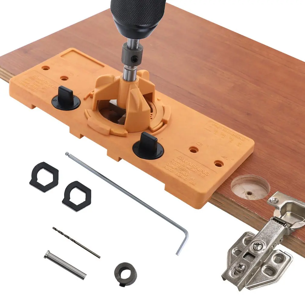 Скрытая 35 мм чашка стиль шарнир джиг расточные отверстия сверла направляющая +