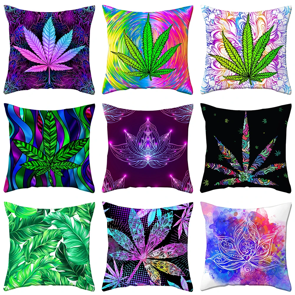 Наволочка с листьями сорняков наволочки тропическими растениями для дома дивана