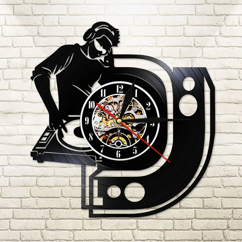 Настенные часы с виниловой пластиной Dj Миксер для музыки украшение вашего дома