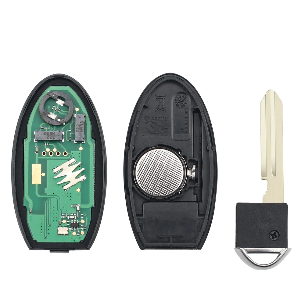 KEYYOU 2 кнопки для Nissan Micra March Leaf Juke F15 Note E12 Tiida после 2012-2016 433 МГц ID46 чип дистанционного