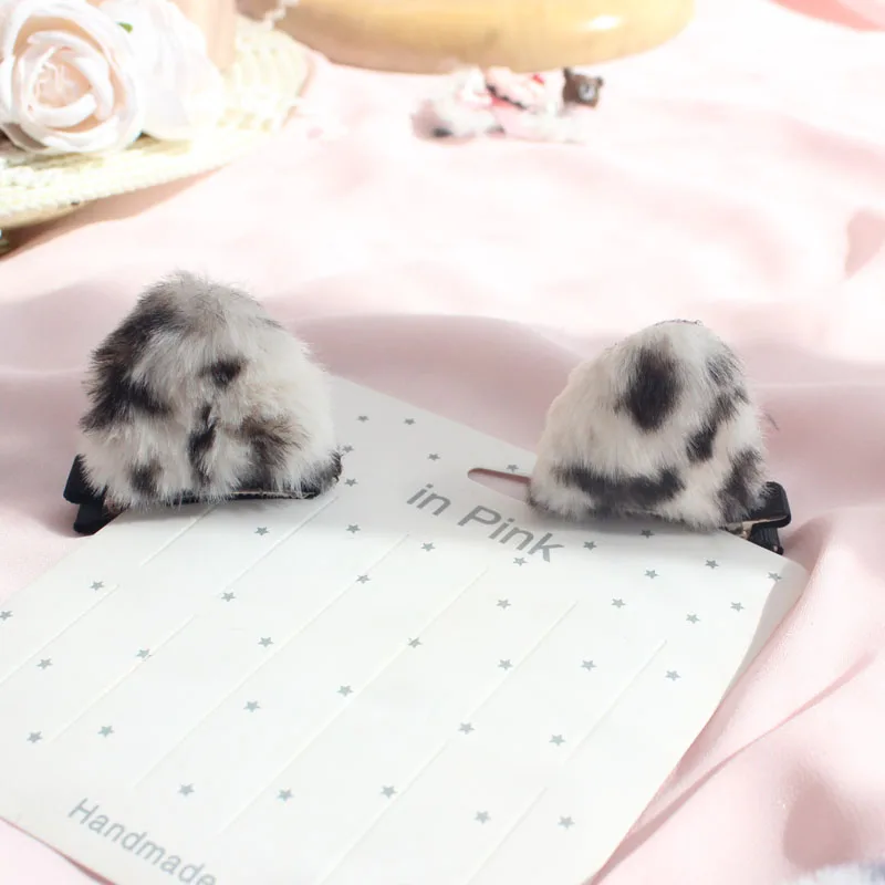 

Japanese Double Ponytail Barrettes Clip Cute Cat Ears Hairpin Side Clip Headdress Girl Heart Autumn Winter Lolita Lace Hair Clip