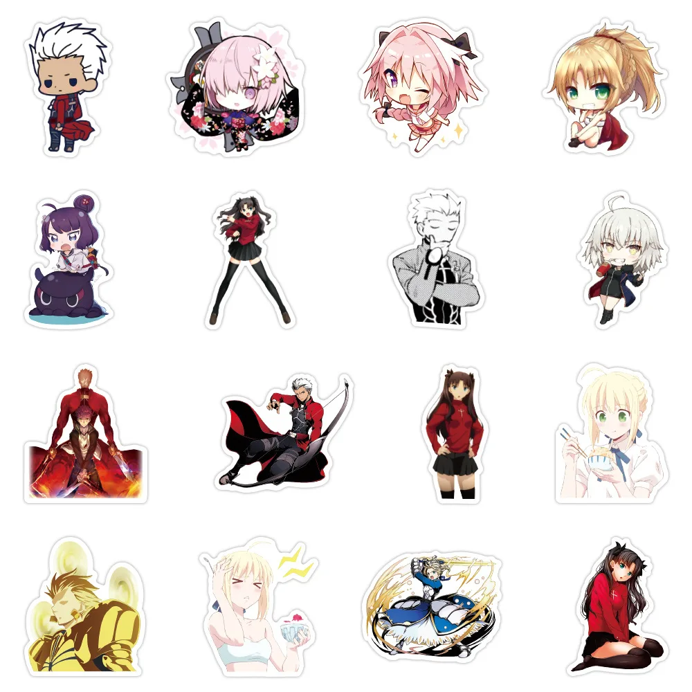 

50PCS Anime Fate Stay Night Waterproof Sticker for Stationery Decal Pegatina Skateboard Laptop Guitar Cartoon PVC Stickers
