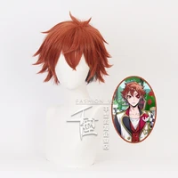anime twisted wonderland ace trappola short wig cosplay costume heat resistant synthetic hair men women wigs wig cap