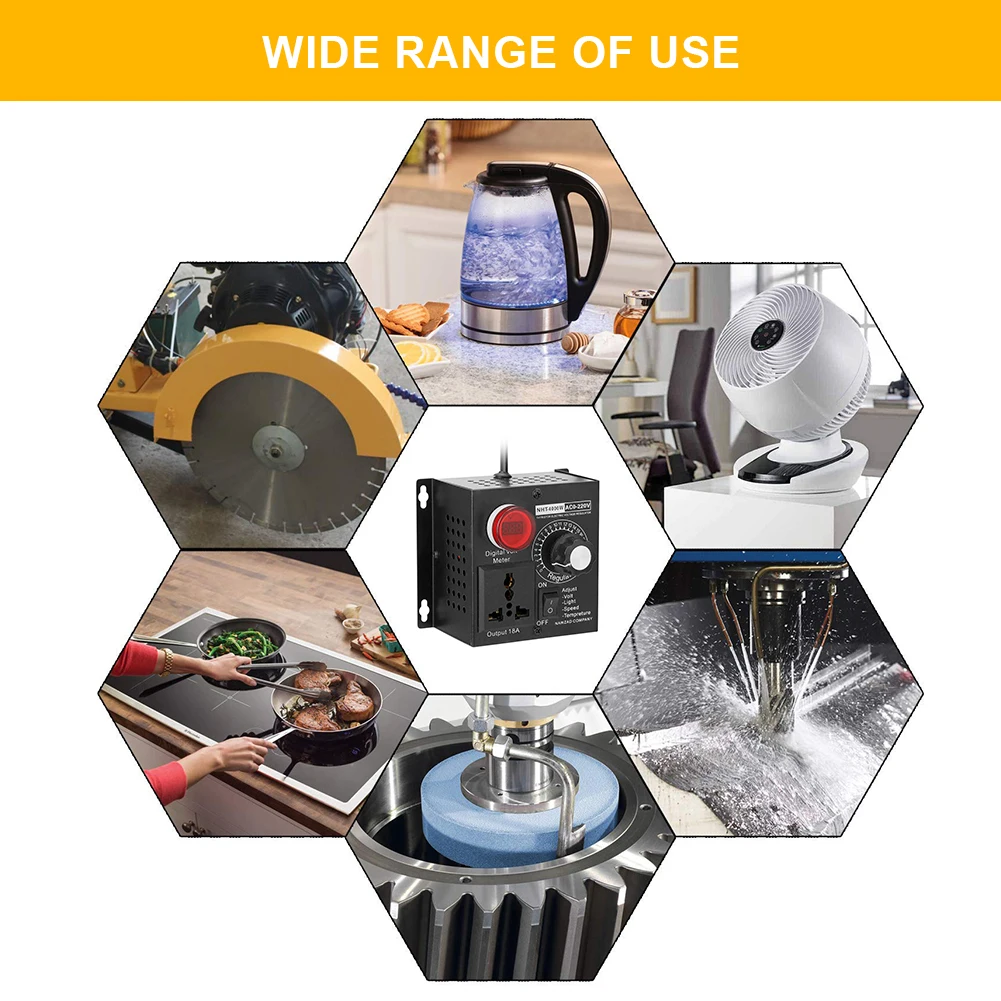 

SCR Electronic Voltage Regulator Dimming Dimmers Motor Speed Controller 4000W 220V Single Phrase Motor Fan Speed Controller