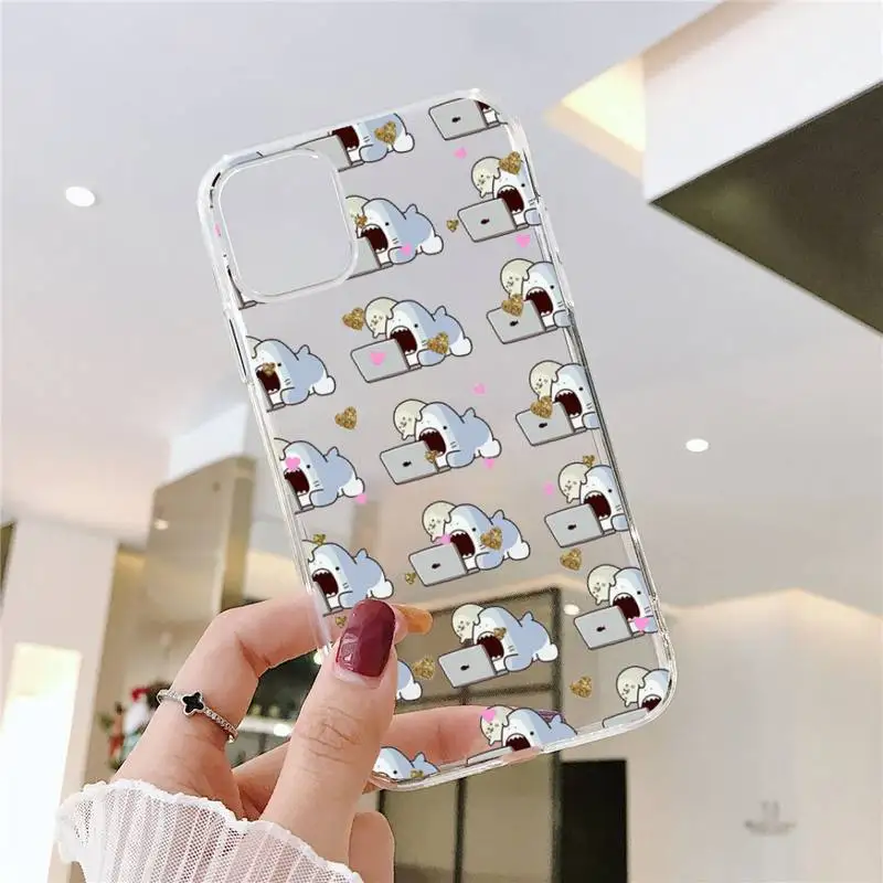 

Cute dinosaur animal love Phone Case Transparent for iPhone 11 12 8 7 6 5 s mini pro X XS XR MAX Plus SE soft coque