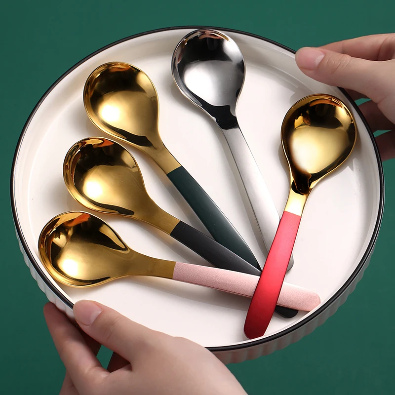 Домашние суповые ложки круглая ложка из нержавеющей стали 304 для пищевых