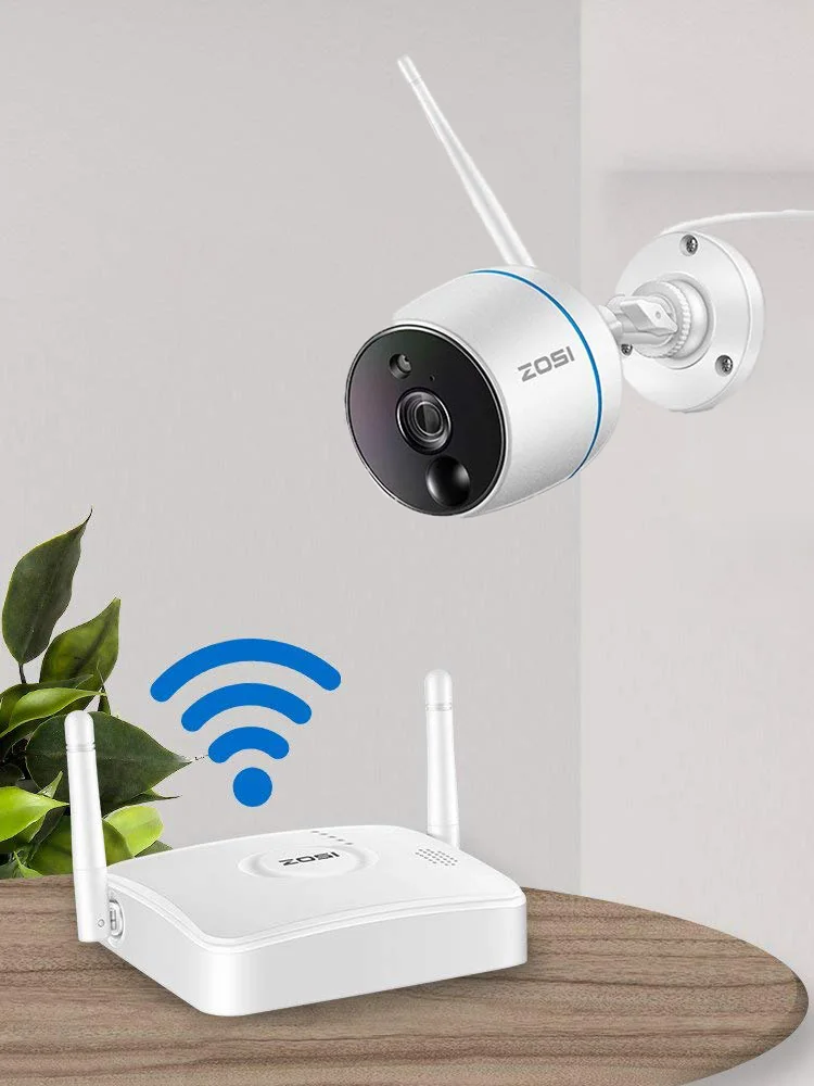 ZOSI камера видеонаблюдения системы безопасности 1080P WiFi мини NVR комплект видеонаблюдения беспроводная ip-камера, функция PIR, запись sd-карты