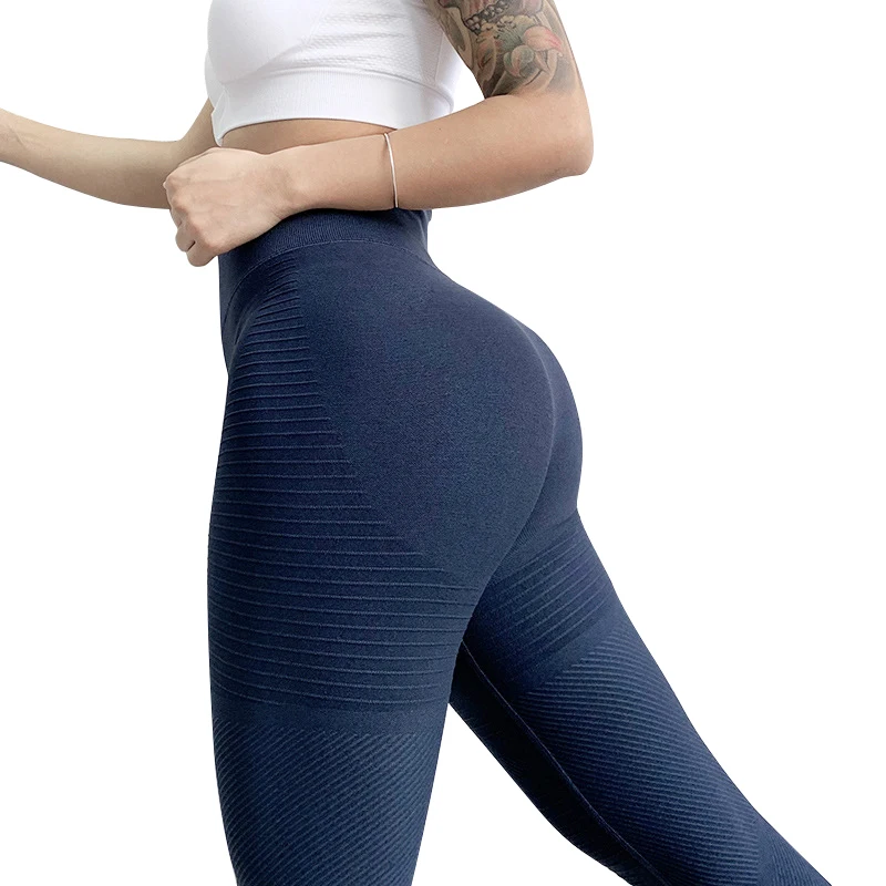 CHRLEISURE Sexy Line Yoga Leggings Sport Women Fitness Pants High Waist Solid Gym Seamless Push Up | Спорт и развлечения