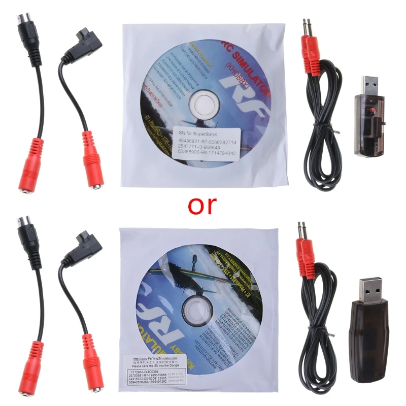

22 in 1 Simulator RC USB Flight Simulator Compact Disc Cable Support Realflight G7 Radio Aerofly FMS XTR Series