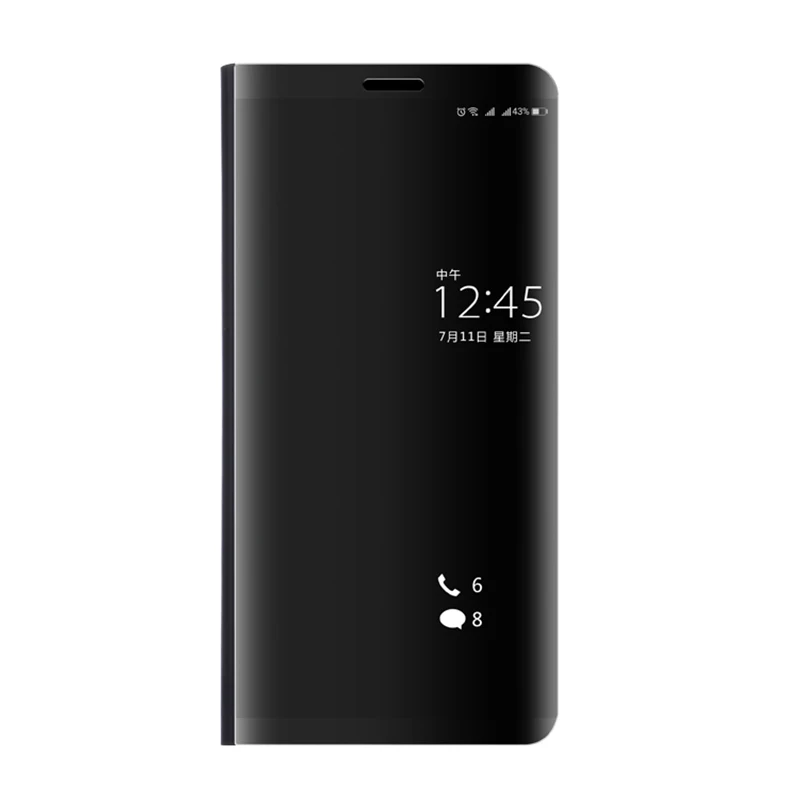 black Зеркальный умный чехол для xaiomi redmi note 8 t, откидной Чехол-книжка с подставкой для xiomi xaomi redmi note 8 pro 8a note8 t note8t note8a, чехол - Цвет: black