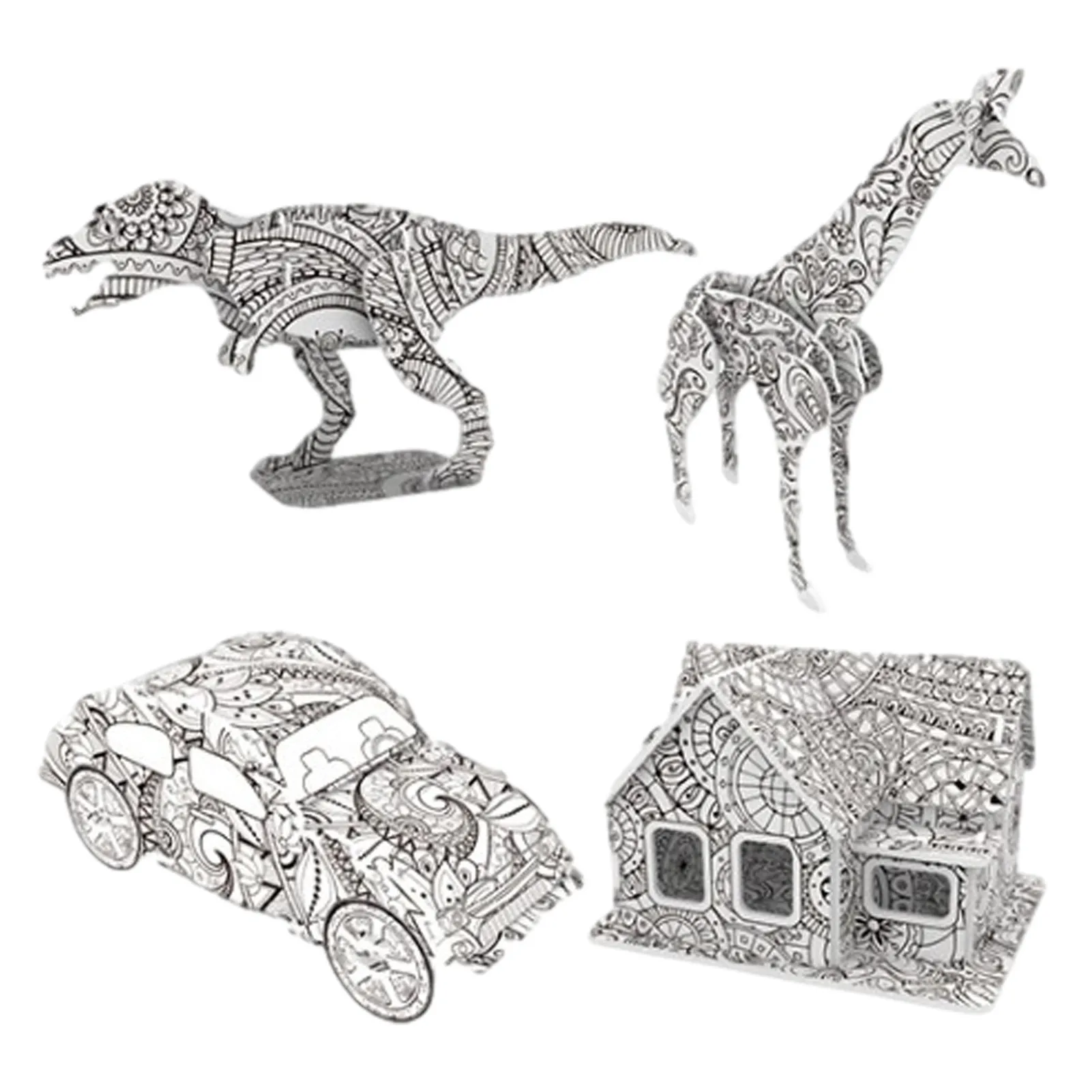 

2021 New 3D Three Dimensional Puzzle Children DIY Hand Made Graffiti Fight Insert Toy Animal Insect Model Decoration