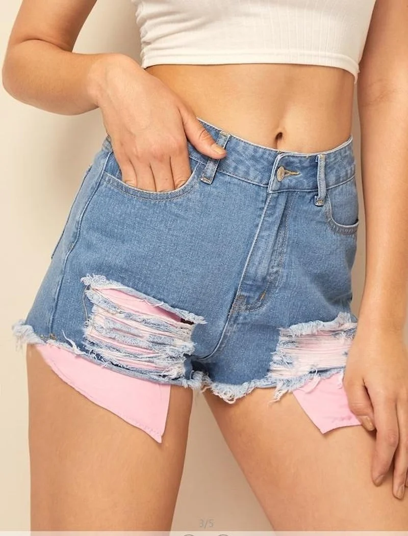 

European and American Loose New Light Color Ladies Denim Shorts Fashion Tight-fitting Denim Shorts 2021