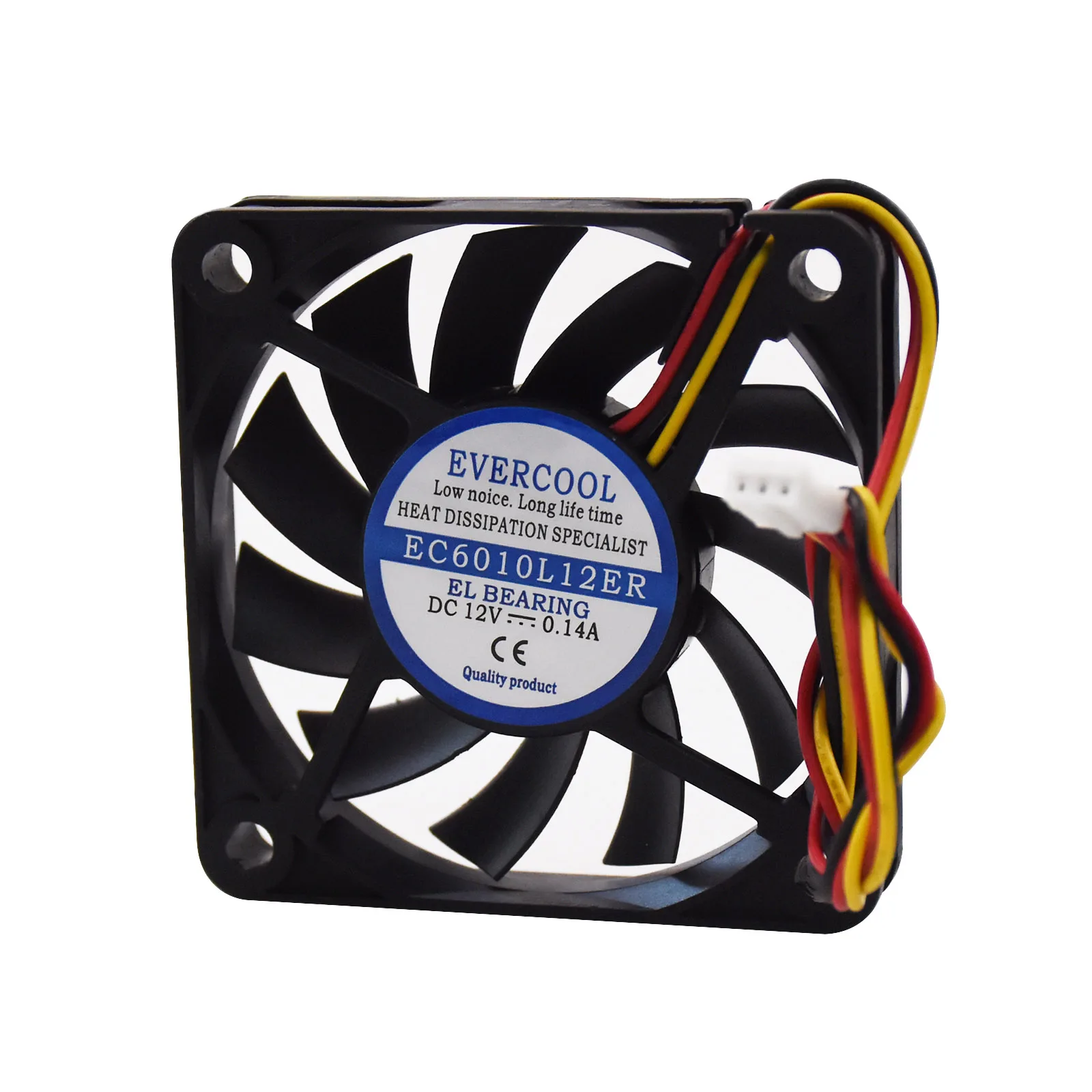 

For EVERCOOL EC6010L12ER DC12V 0.14A 60*60*10mm Silent Cooling Fan 3pin