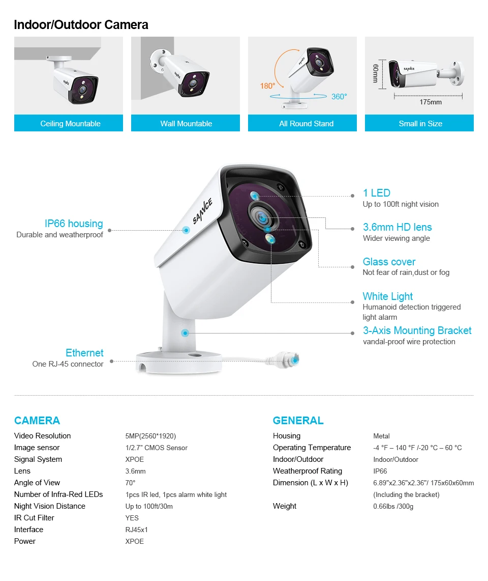 SANNCE 4CH POE NVR 5 м CCTV система видео рекордер 4 шт. 5MP водонепроницаемый домашний безопасность ночное видение камера наблюдения наборы