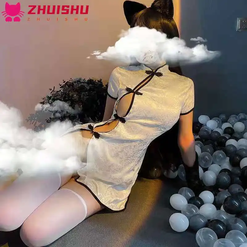 

Соблазнительное нижнее белье ZHUISHU в стиле ретро чонсам, Женский костюм с высокой вилкой, соблазнительный костюм, оптовая продажа