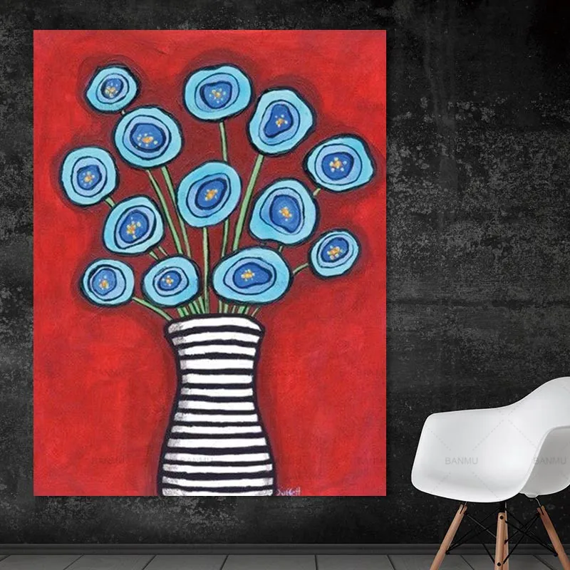 Абстрактная винтажная Цветочная ваза Conisi принт и плакат настенная живопись