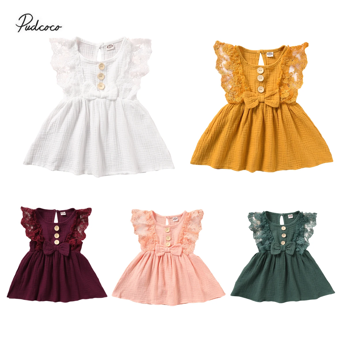 2020 кружевное платье для маленьких девочек без рукавов с бантом принцессы Одежда