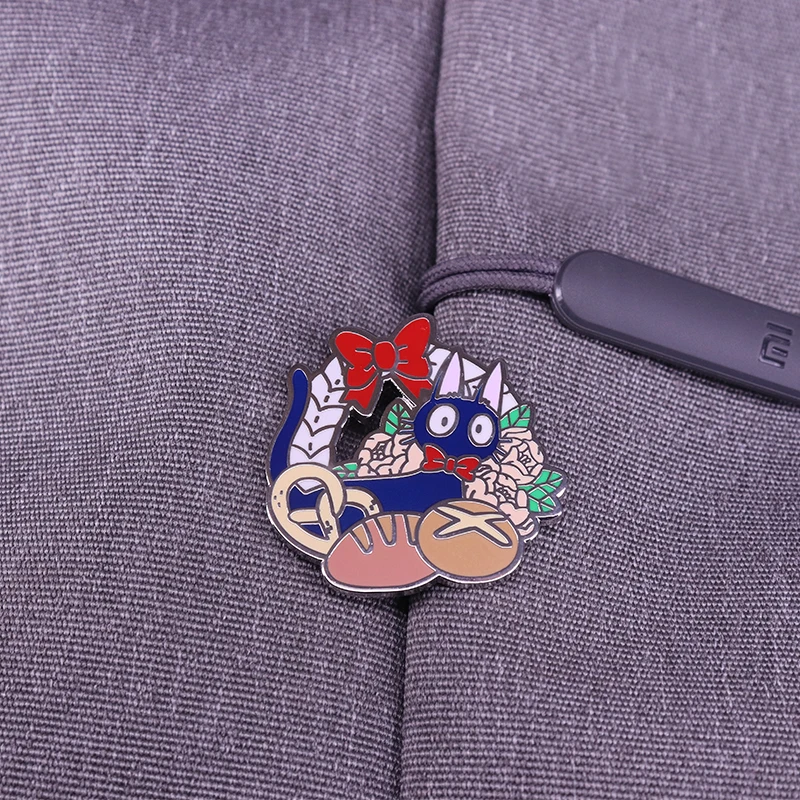 Эмалированная булавка Kiki's Delivery Service Милая брошь в виде кошки Jiji ghilii Значки из