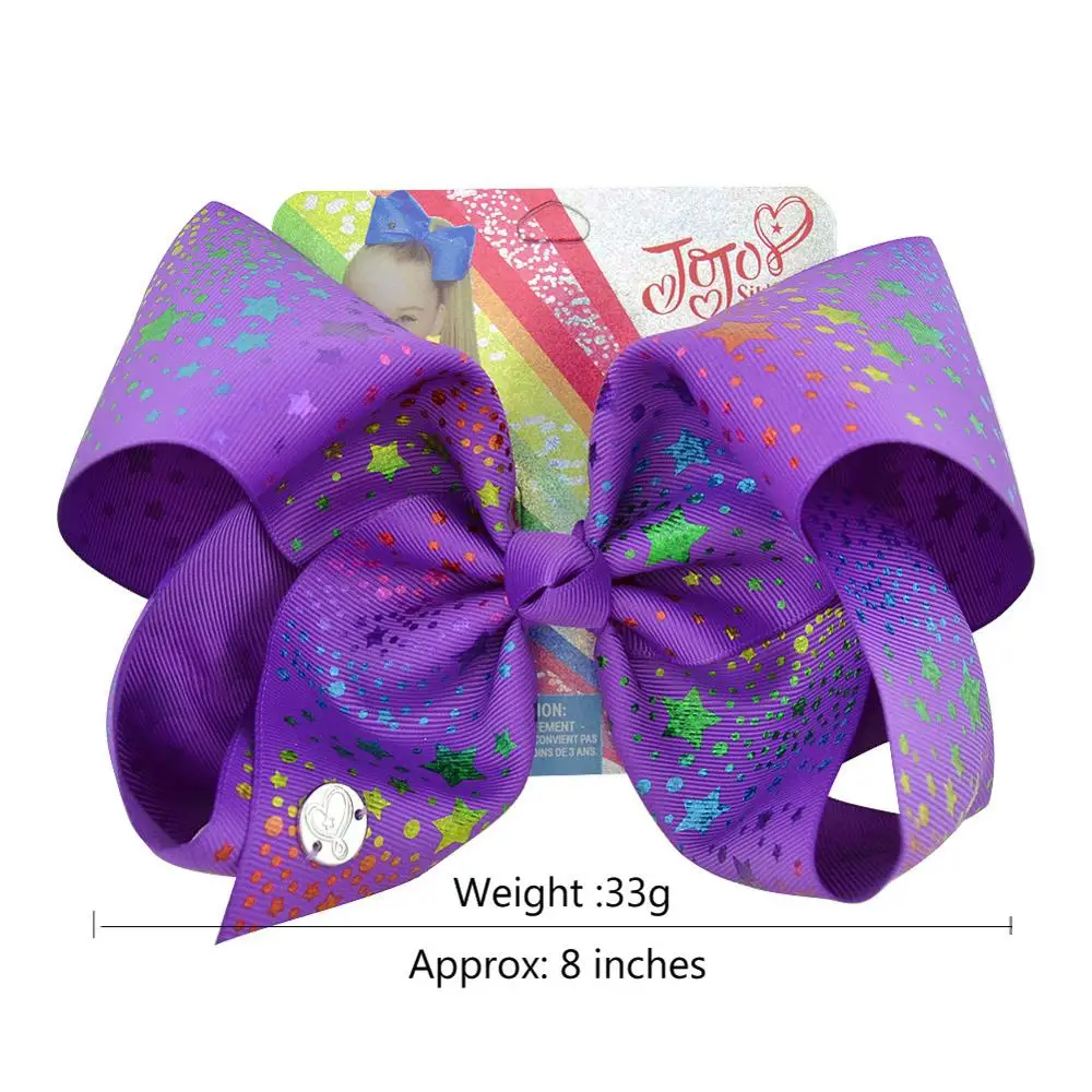 Бант женский с радужным принтом лук Джоджо Сива Русалка единорог украшение для