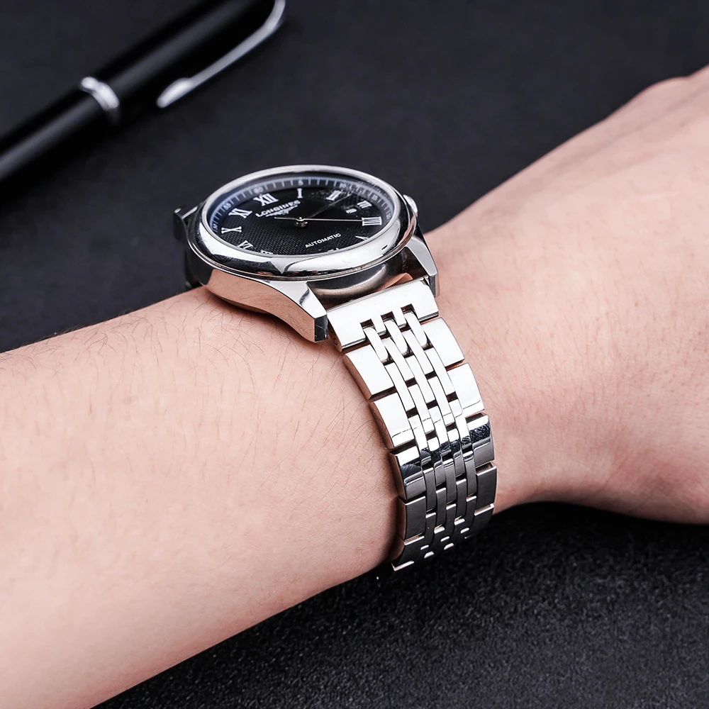 OTMENG Stainless Steel Metal Watchband Bracelet 12mm 14mm 16mm 18mm 20mm 22mm Suitable for IWC Tissot   Watches Strap Wristband