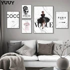 Модный постер с цитатами мраморного Коко, Черное и белое модное перо, женское настенное искусство, холст, картины для гостиной, домашний декор