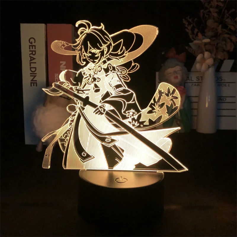 Genshin Impact kaedeхара Kazuha игра 3D Светильник спальни Декор милый подарок на день