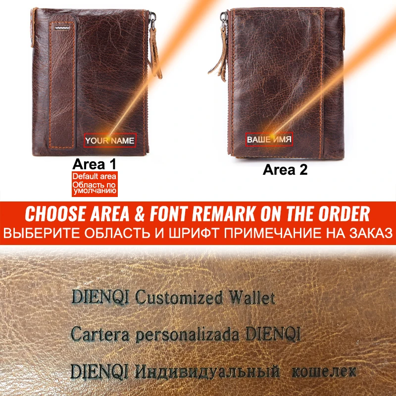 Кошелек DIENQI мужской из натуральной кожи винтажный бумажник тройного сложения