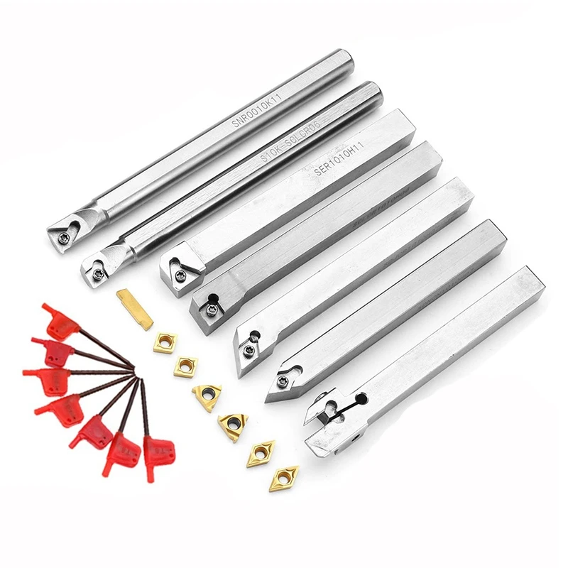 21 шт. 10 мм токарный инструмент держатель станок расточной стержень + карбидная