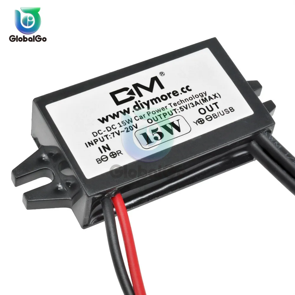 USB DC понижающий преобразователь модуль питания 7 20 в до 5 В 3 А 15 Вт
