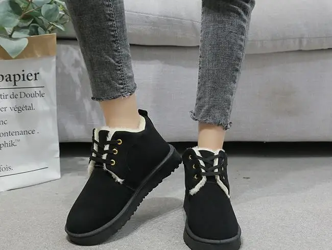 Новинка 2019 Нескользящие зимние сапоги на толстой подошве женские модные милые