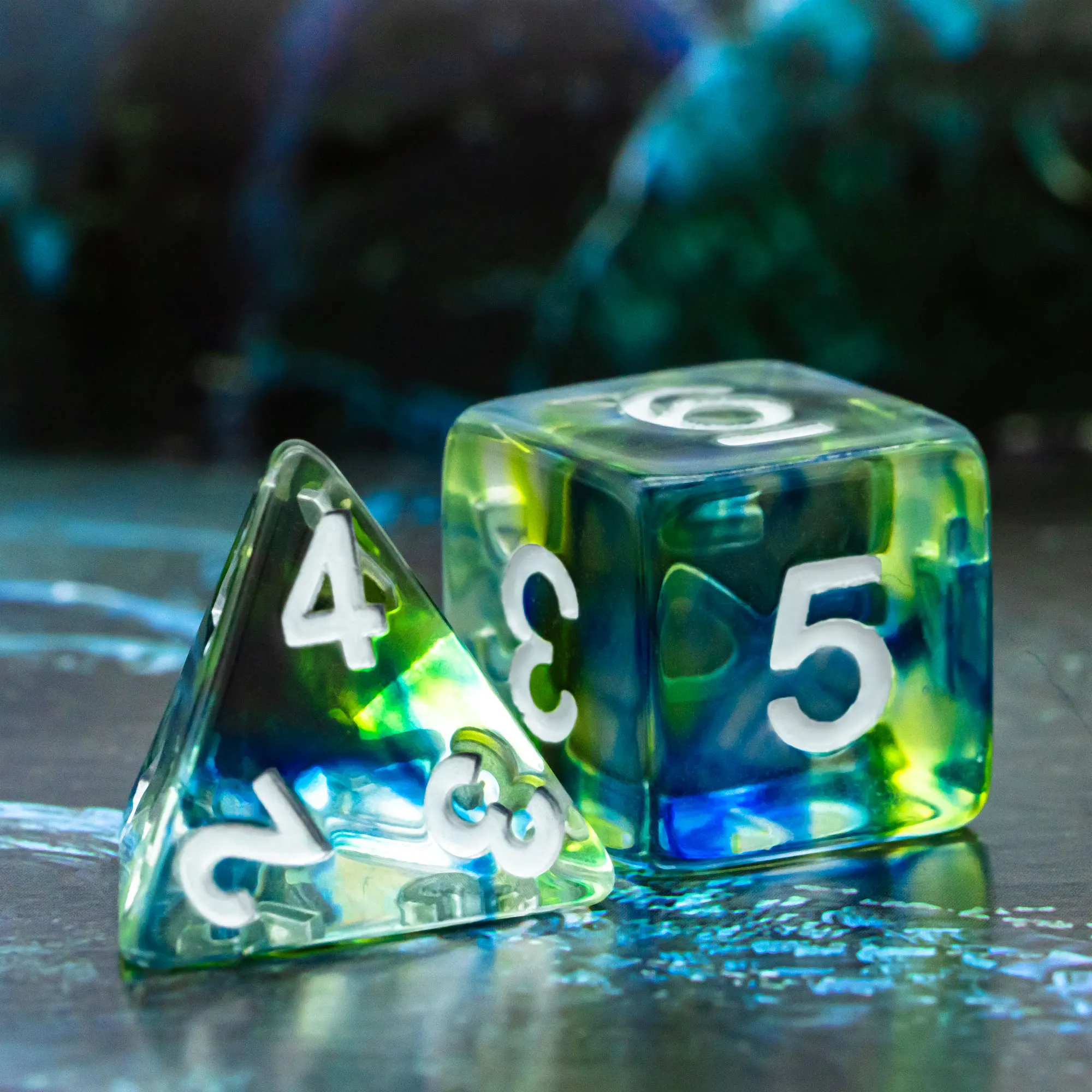 Poludie 7Pcs/Set New Dice Set D4~D20 Imitation Coloured Glaze Polyhedral RPG for Role-Playing Board Game ​MTG D&ampD - купить по