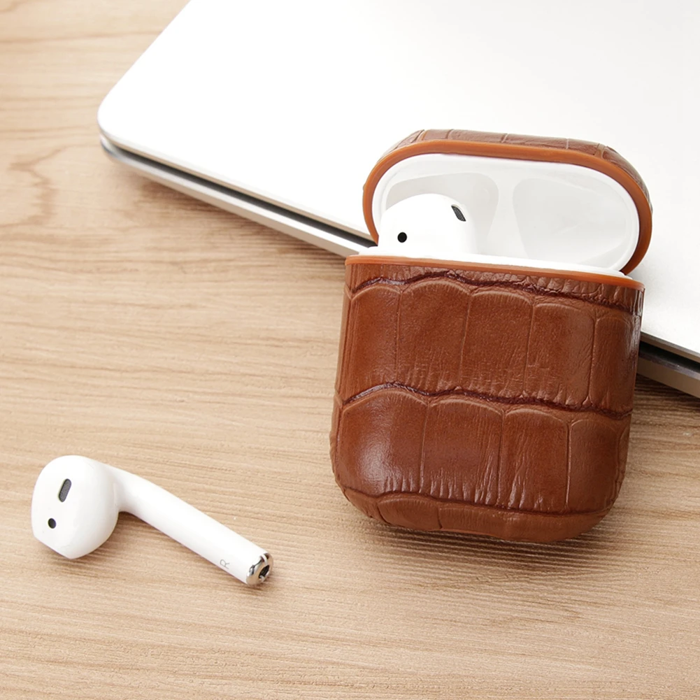 Для Apple Air Pods зарядная коробка защитный чехол Роскошный крокодиловый узор кожа Bluetooth беспроводные наушники чехол для AirPods
