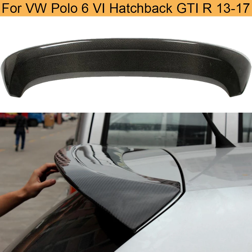 Задний спойлер на крыло из углеродного волокна крышу для Volkswagen VW Polo 6 2013 2017 крыла