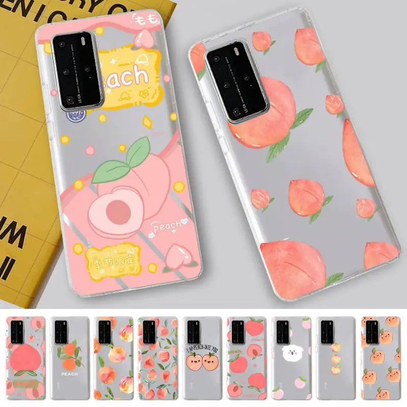 

YNDFCNB Cute Fruit Peach Phone Case For Huawei P 20 30 40 pro lite Psmart2019 Honor 8 10 20 Y5 6 2019 Nova3E