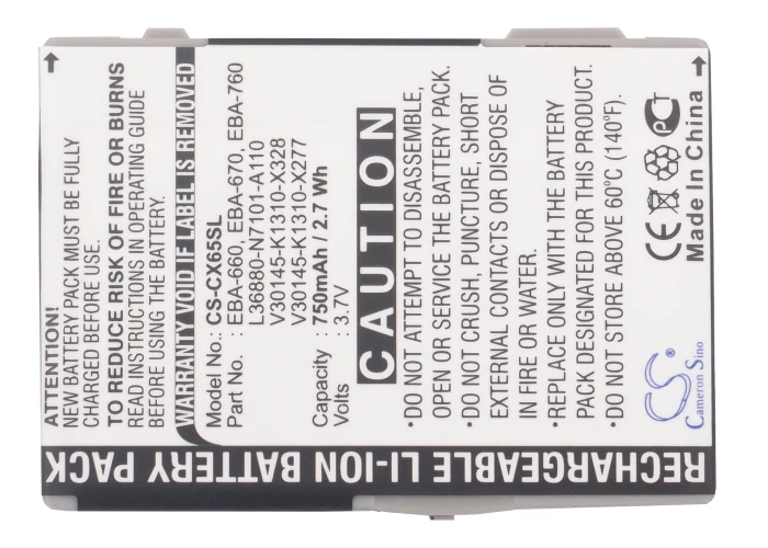 

Cameron Sino EBA-660, EBA-670, EBA-760, EBA-770 battery for M81