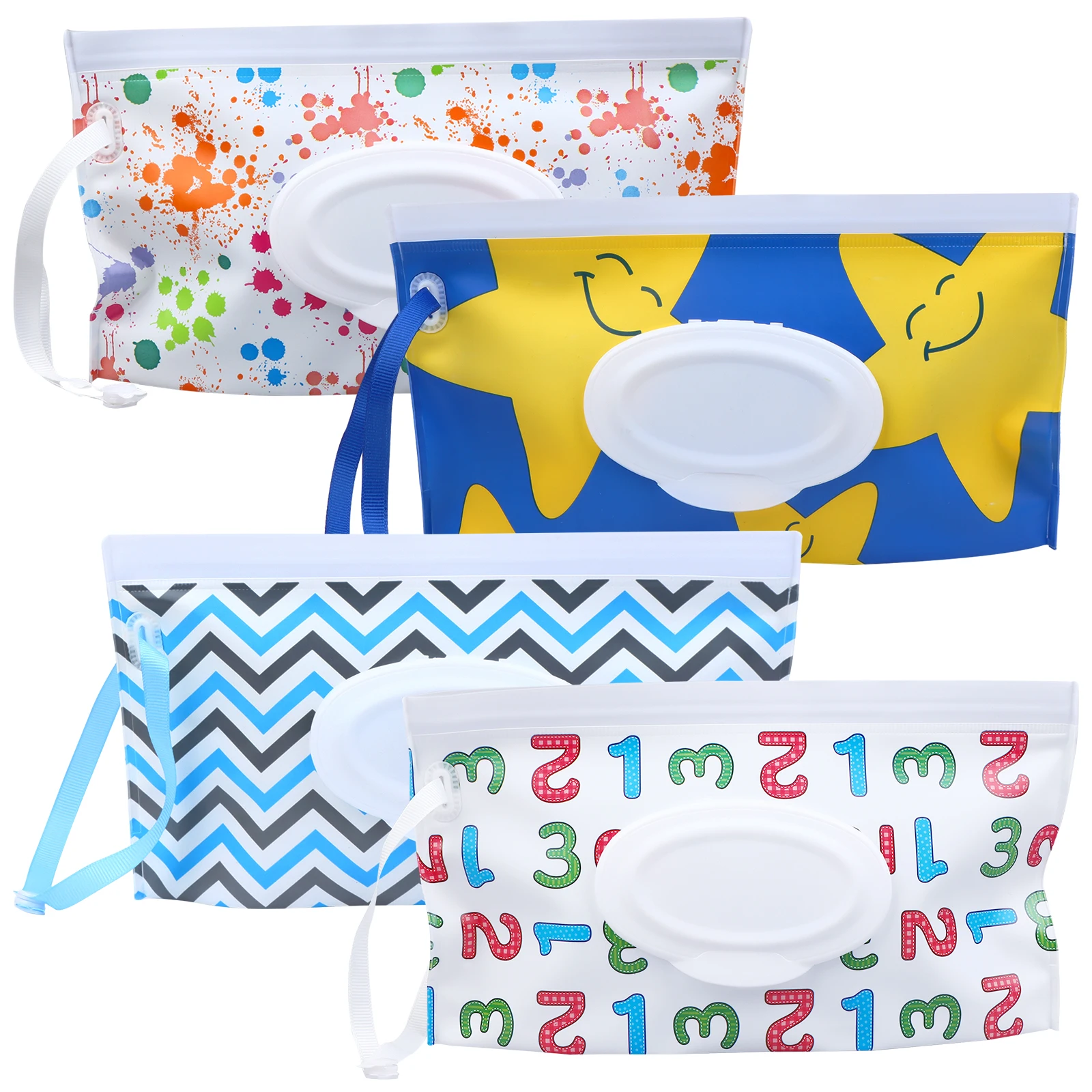 

4 Pcs Wet Wipes Pouch Bags