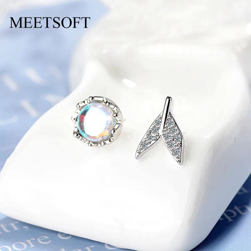MEETSOFT посеребренные предотвращающие аллергию серьги гвоздики для женщин дизайн