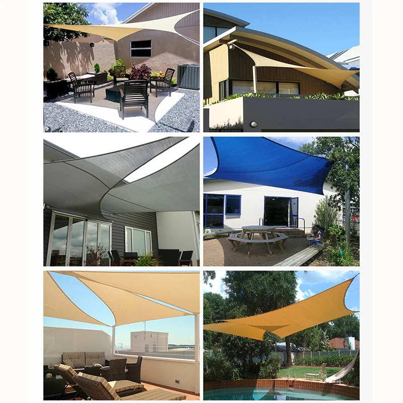 

Sunshade Canvas Waterproof Awning Sunshade Sun Shade Sail For Outdoor Garden Beach Camping Patio Pool Sun Canopy Tent Sun Shelte