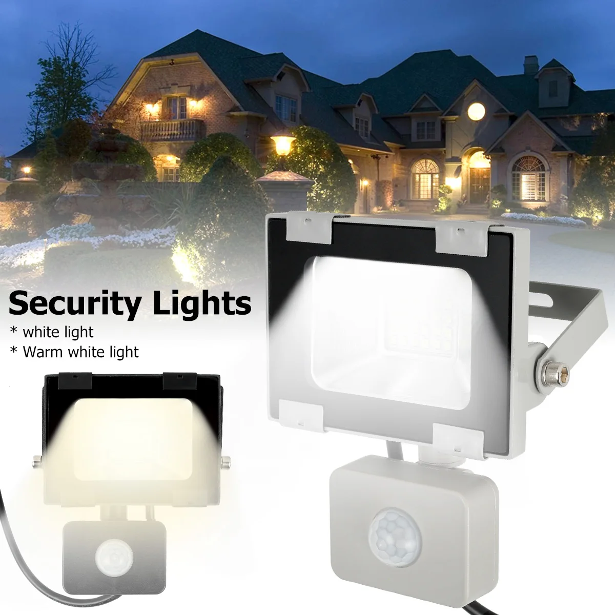 

PIR Motion Sensor LED Floodlight 220V 1800LM Waterproof Spotlight 20W Security Flood Light Outdoor Lighting for Garden Wall